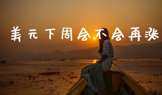 美元下周会不会再涨_https://www.kuaijiepai.net_期货资讯_第1张