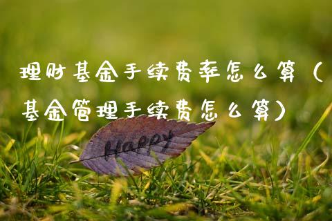 理财基金手续费率怎么算（基金管理手续费怎么算）_https://www.kuaijiepai.net_投资理财_第1张