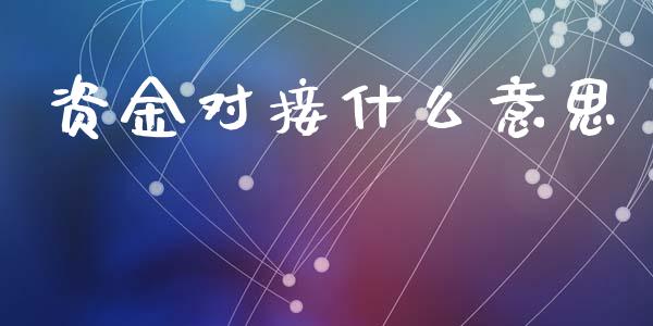 资金对接什么意思_https://www.kuaijiepai.net_新股新闻_第1张