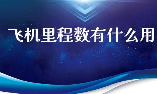 飞机里程数有什么用_https://www.kuaijiepai.net_期货在线_第1张
