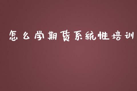 怎么学期货系统性培训_https://www.kuaijiepai.net_新股新闻_第1张