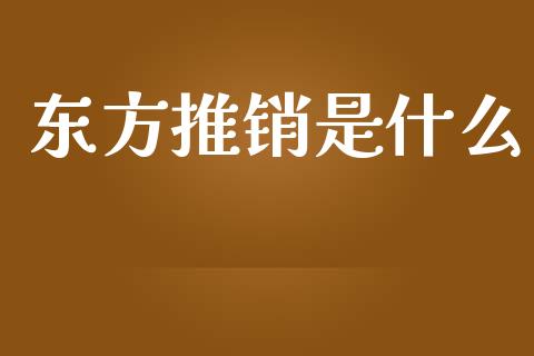 东方推销是什么_https://www.kuaijiepai.net_新股新闻_第1张