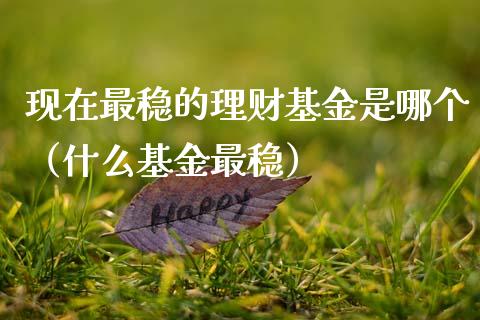 现在最稳的理财基金是哪个（什么基金最稳）_https://www.kuaijiepai.net_期货理财_第1张