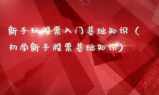 新手玩股票入门基础知识（初学新手股票基础知识）_https://www.kuaijiepai.net_国际股建_第1张