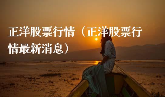 正洋股票行情（正洋股票行情最新消息）_https://www.kuaijiepai.net_股票理论_第1张