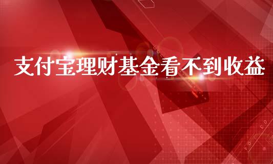 支付宝理财基金看不到收益_https://www.kuaijiepai.net_投资理财_第1张