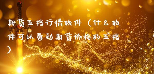 期货五档行情软件（什么软件可以看到期货价格的五档）_https://www.kuaijiepai.net_国际期货_第1张
