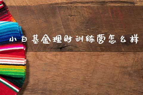 小白基金理财训练营怎么样_https://www.kuaijiepai.net_期货理财_第1张