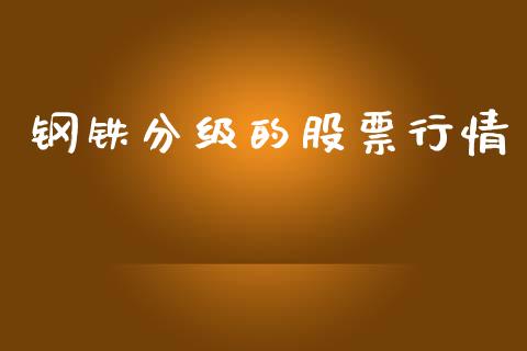 钢铁分级的股票行情_https://www.kuaijiepai.net_股票理论_第1张
