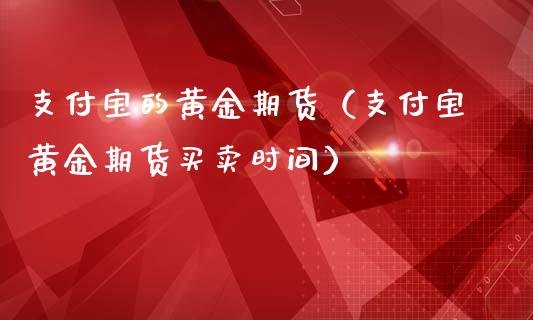 支付宝的黄金期货（支付宝黄金期货买卖时间）_https://www.kuaijiepai.net_期货资讯_第1张