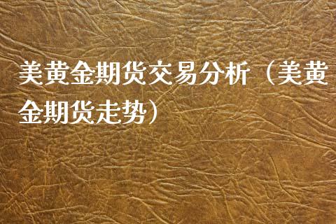 美黄金期货交易分析（美黄金期货走势）_https://www.kuaijiepai.net_国际期货_第1张