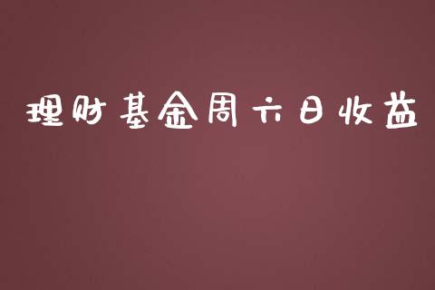 理财基金周六日收益_https://www.kuaijiepai.net_投资理财_第1张