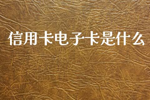 信用卡电子卡是什么_https://www.kuaijiepai.net_国际股建_第1张