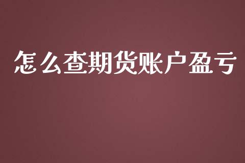 怎么查期货账户盈亏_https://www.kuaijiepai.net_期货理财_第1张