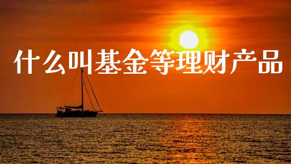 什么叫基金等理财产品_https://www.kuaijiepai.net_期货理财_第1张