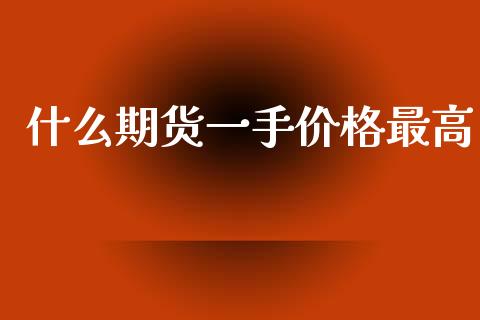 什么期货一手价格最高_https://www.kuaijiepai.net_投资理财_第1张