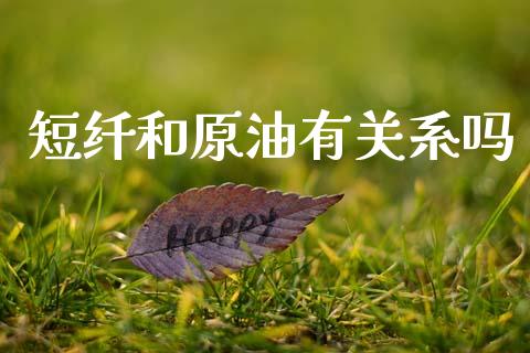 短纤和原油有关系吗_https://www.kuaijiepai.net_国际期货_第1张
