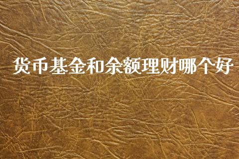货币基金和余额理财哪个好_https://www.kuaijiepai.net_期货理财_第1张