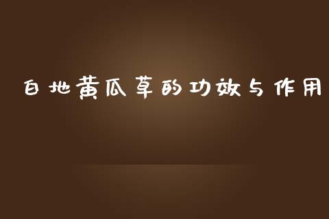 白地黄瓜草的功效与作用_https://www.kuaijiepai.net_国际期货_第1张