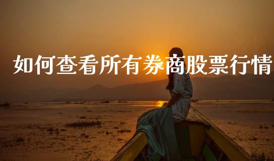 如何查看所有券商股票行情_https://www.kuaijiepai.net_新股新闻_第1张