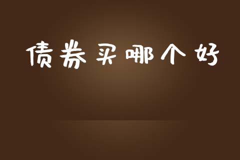 债券买哪个好_https://www.kuaijiepai.net_股票理论_第1张