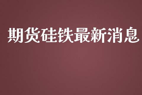 期货硅铁最新消息_https://www.kuaijiepai.net_国际期货_第1张
