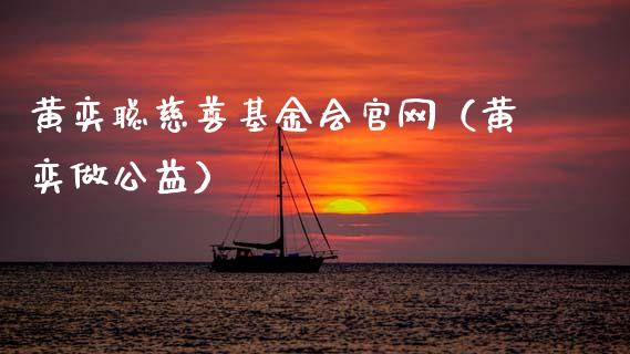 黄奕聪慈善基金会官网（黄奕做公益）_https://www.kuaijiepai.net_投资理财_第1张