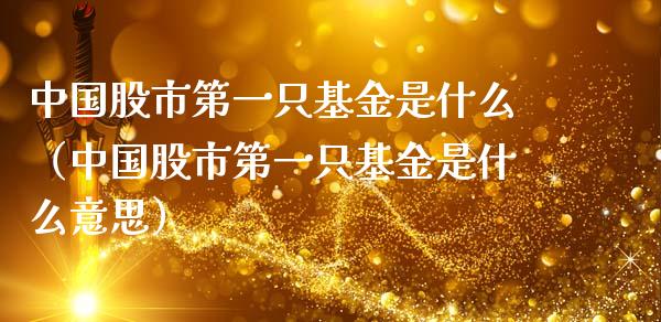 中国股市第一只基金是什么（中国股市第一只基金是什么意思）_https://www.kuaijiepai.net_投资理财_第1张