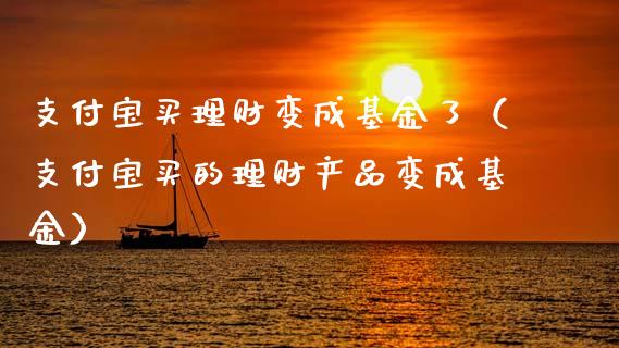 支付宝买理财变成基金了（支付宝买的理财产品变成基金）_https://www.kuaijiepai.net_投资理财_第1张