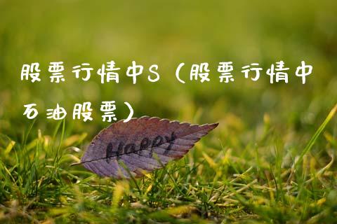 股票行情中S（股票行情中石油股票）_https://www.kuaijiepai.net_股票理论_第1张