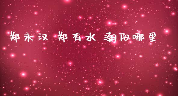 郑永汉 郑有水 潮阳哪里_https://www.kuaijiepai.net_新股新闻_第1张