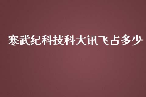 寒武纪科技科大讯飞占多少_https://www.kuaijiepai.net_期货理财_第1张