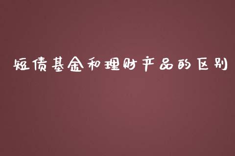 短债基金和理财产品的区别_https://www.kuaijiepai.net_投资理财_第1张