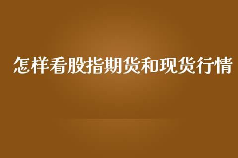 怎样看股指期货和现货行情_https://www.kuaijiepai.net_期货资讯_第1张