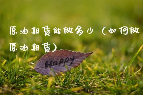 原油期货能做多少（如何做原油期货）_https://www.kuaijiepai.net_期货资讯_第1张