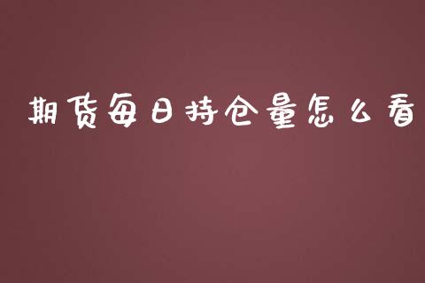 期货每日持仓量怎么看_https://www.kuaijiepai.net_期货理财_第1张