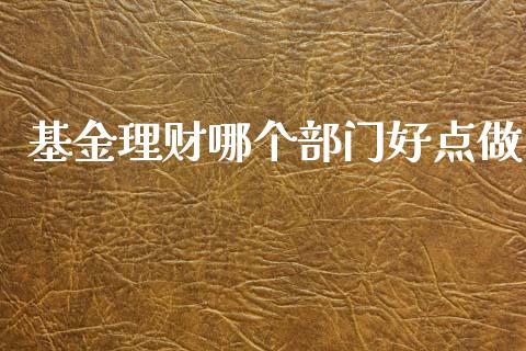 基金理财哪个部门好点做_https://www.kuaijiepai.net_投资理财_第1张