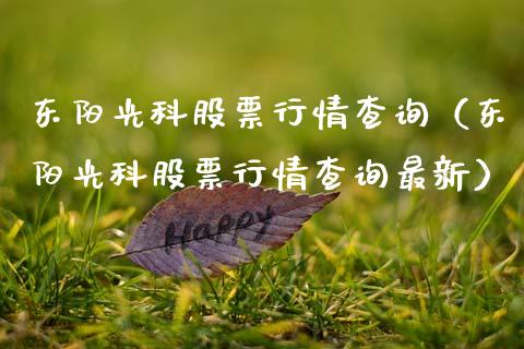 东阳光科股票行情查询（东阳光科股票行情查询最新）_https://www.kuaijiepai.net_股票理论_第1张