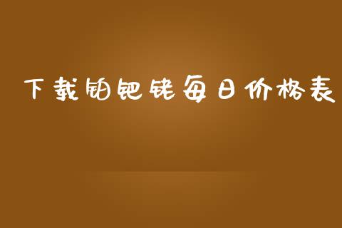 下载铂钯铑每日价格表_https://www.kuaijiepai.net_期货在线_第1张
