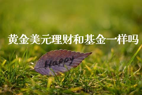 黄金美元理财和基金一样吗_https://www.kuaijiepai.net_期货理财_第1张
