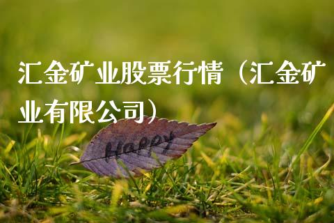 汇金矿业股票行情（汇金矿业有限公司）_https://www.kuaijiepai.net_国际股建_第1张
