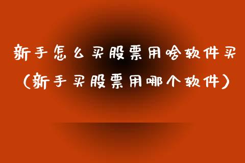 新手怎么买股票用啥软件买（新手买股票用哪个软件）_https://www.kuaijiepai.net_新股新闻_第1张