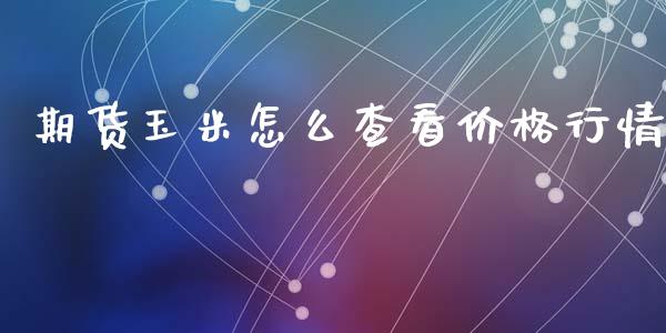期货玉米怎么查看价格行情_https://www.kuaijiepai.net_期货资讯_第1张