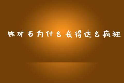 铁矿石为什么长得这么疯狂_https://www.kuaijiepai.net_期货在线_第1张
