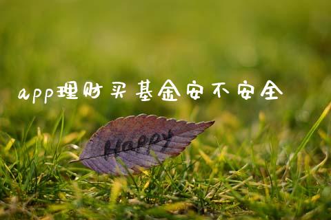 app理财买基金安不安全_https://www.kuaijiepai.net_期货理财_第1张