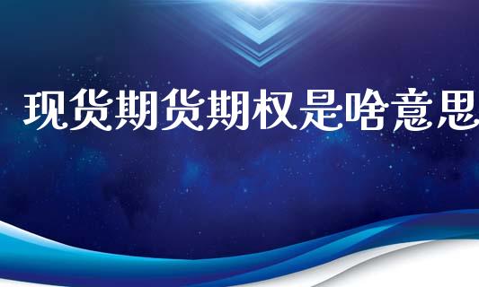 现货期货期权是啥意思_https://www.kuaijiepai.net_投资理财_第1张