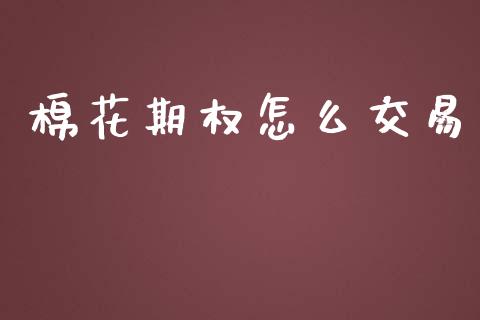 棉花期权怎么交易_https://www.kuaijiepai.net_期货资讯_第1张