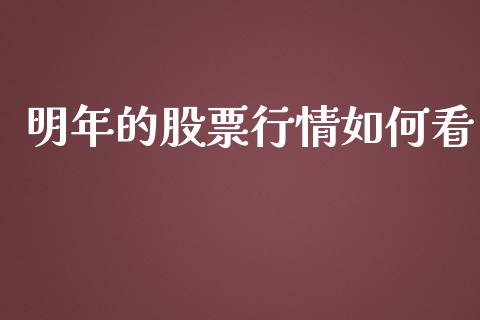 明年的股票行情如何看_https://www.kuaijiepai.net_国际股建_第1张