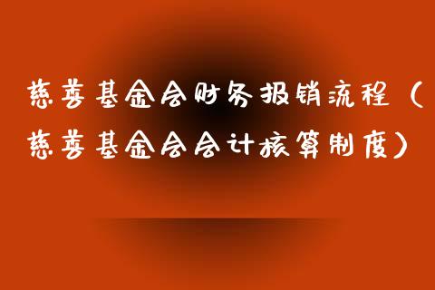 慈善基金会财务报销流程（慈善基金会会计核算制度）_https://www.kuaijiepai.net_投资理财_第1张
