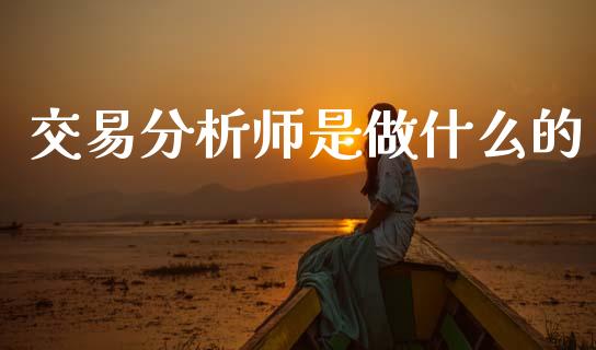 交易分析师是做什么的_https://www.kuaijiepai.net_期货理财_第1张